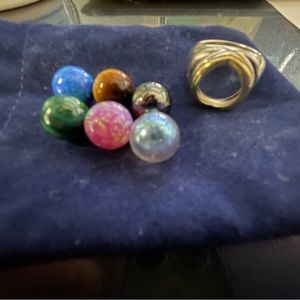 Orbis Sterling Silver and 18K Ring with 6 Spheres